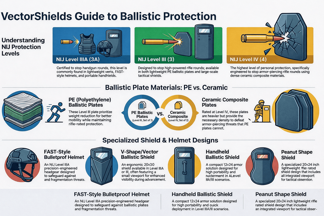 Learn the science behind ballistic gear. Our guide covers NIJ protection levels, ceramic vs. PE plates.
