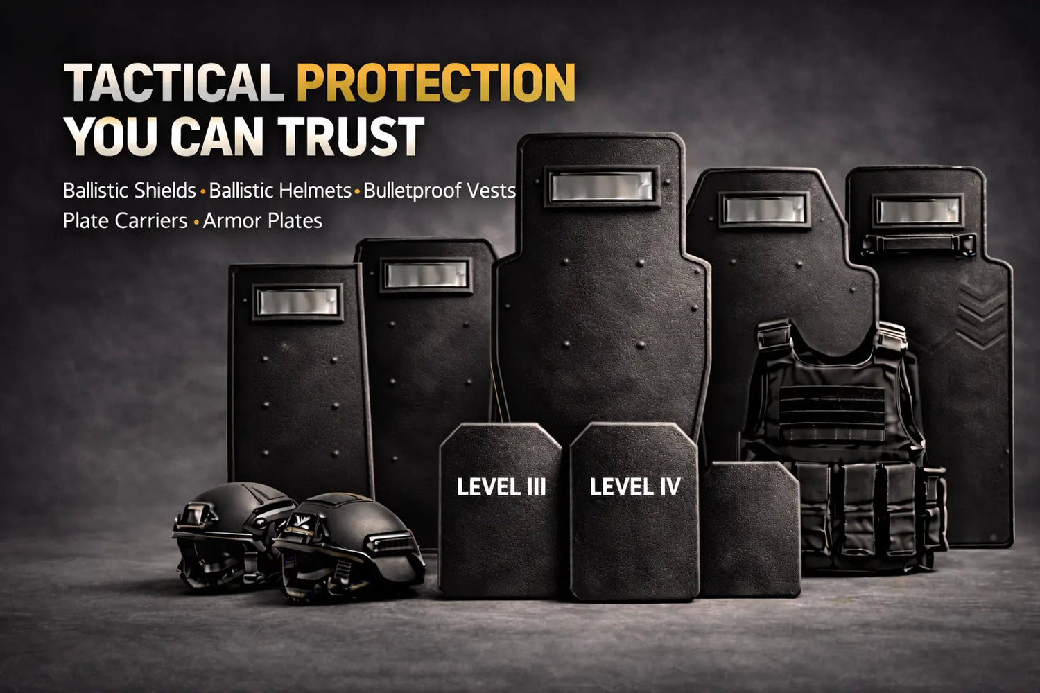 VectorShields tactical body armor and ballistic shield display
