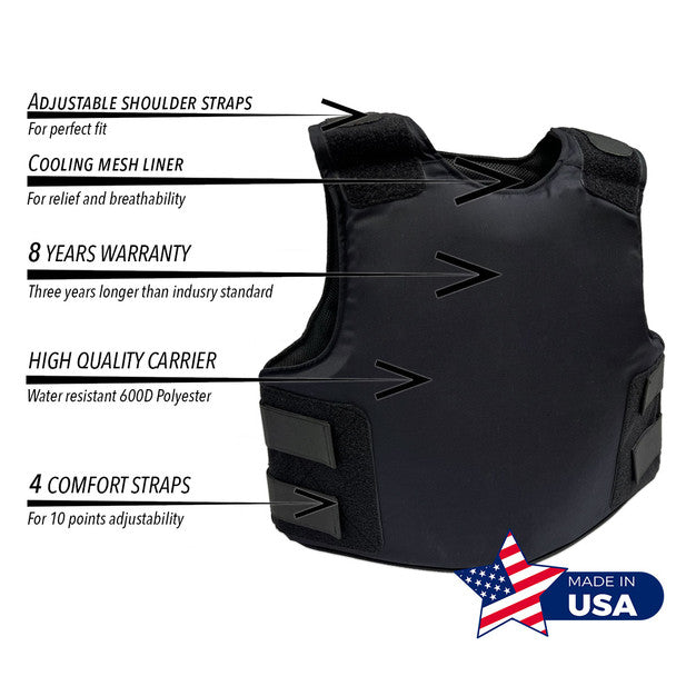 Concealable Level IIIA 3A Body Armor NIJ Certified