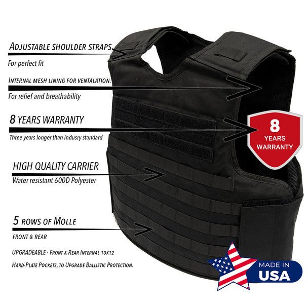 Tactical Vest Level IIIA 3A Body Armor NIJ Certified - VectorShields